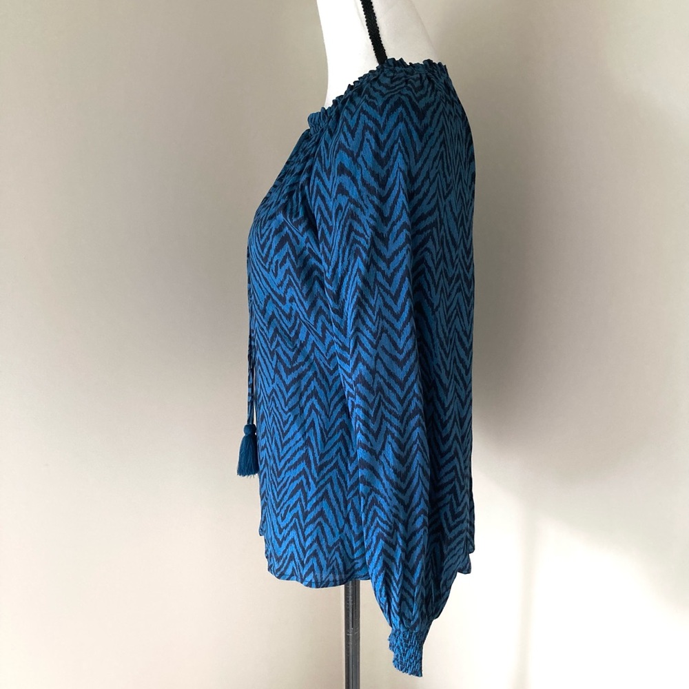 NWT Lovestitch Zig Zag Tie Neck Blouse Size M - Picture 7 of 10